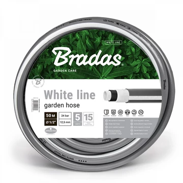 BRADAS WHITE LINE kerti locsolótömlő 1/2"-50m 5 rétegű BRADAS WHITE LINE kerti locsolótömlő 1/2"-50m 5 rétegű