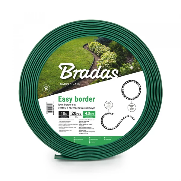 BRADAS Easy Border set hajlékony ágyásszegély 10 m-es zöld